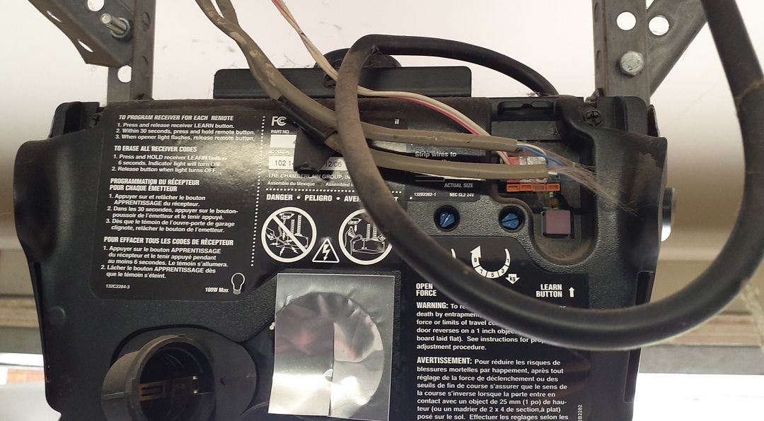 Garage door opener with force settings set dangerously high