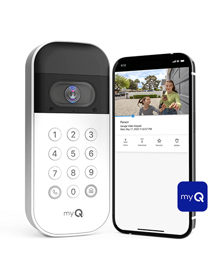 myQ smart video keypad with phone app
